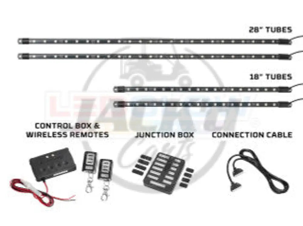 12-Volt Million Color Expandable LED 4-Seater Golf Cart Underbody Lighting Kit Accessories