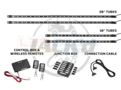 12-Volt Million Color Expandable LED 4-Seater Golf Cart Underbody Lighting Kit Accessories