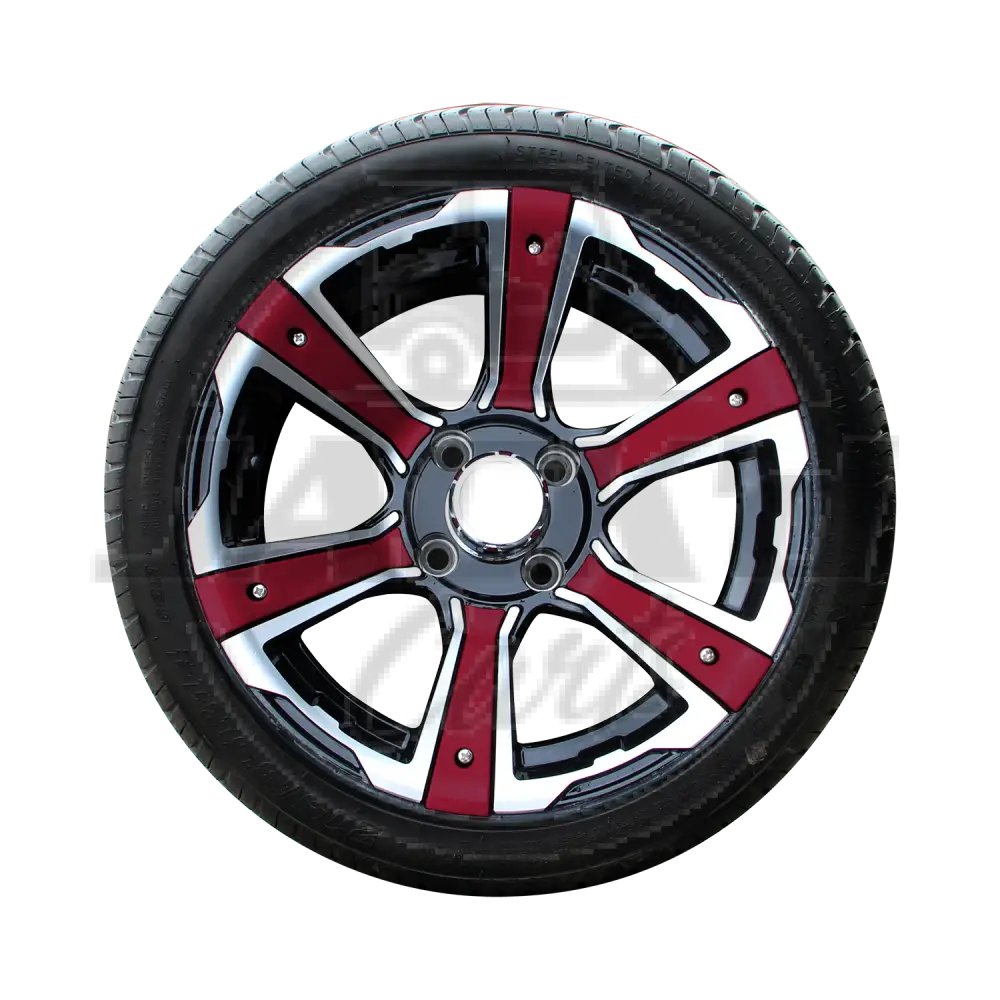 14’’ Radial Tire Assembly with Decoration CANDY APPLE RED OEM Parts