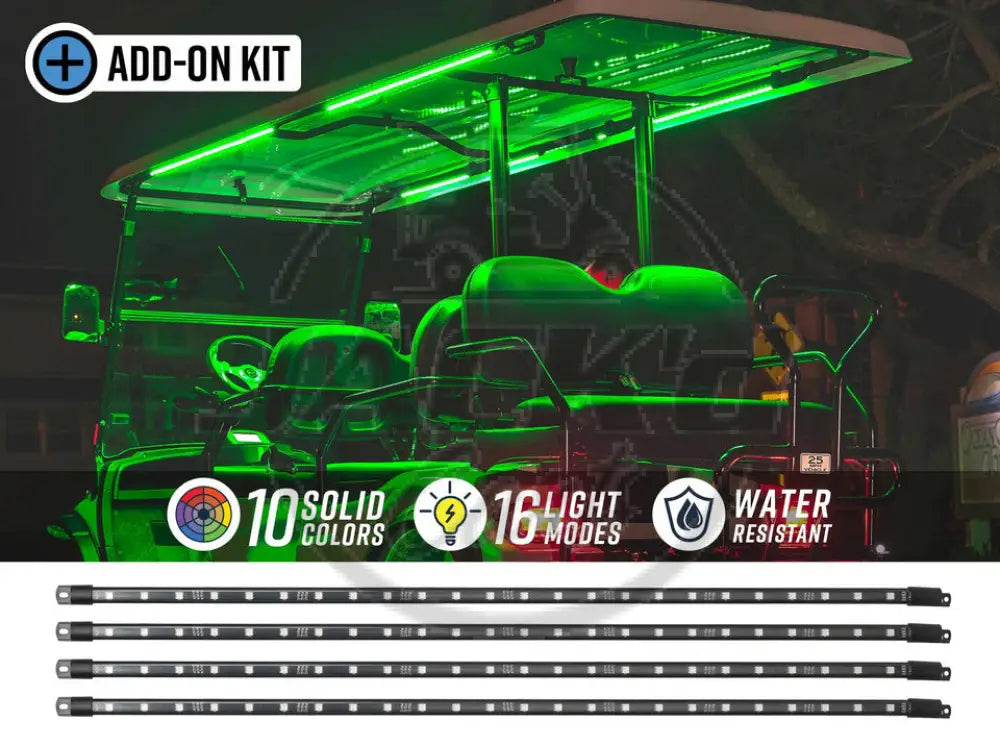 4pc Million Color LED 6 Seater Golf Cart Canopy Add-On Lighting Kit Accessories