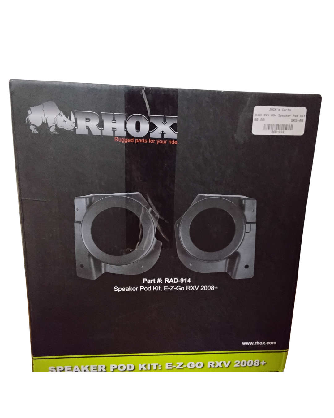 EZGO RXV (2008+) Speaker Pod Set Of 2 Black ABS
