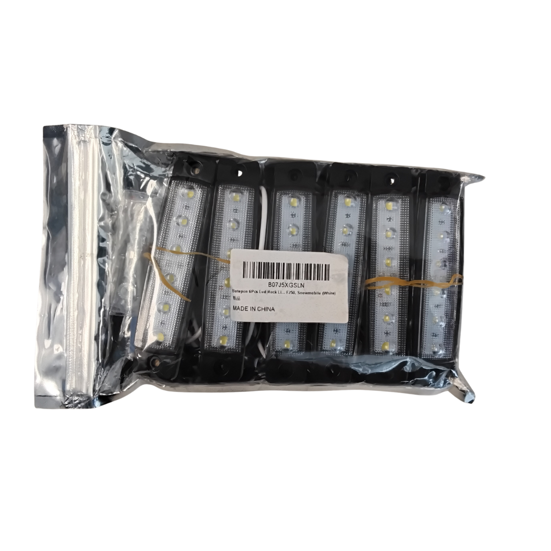 Botepon 6pc LED Rock Light - Snowmobile White