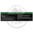 Operation Instruction Decal OEM Parts