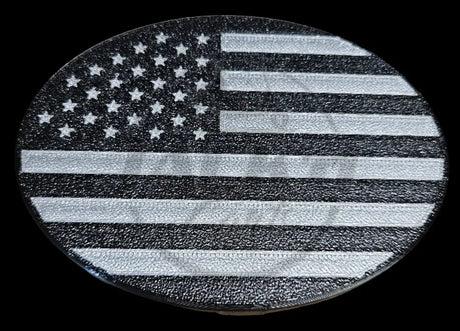 Tire Center Cap Cover Set BLACK & GRAY FLAG Accessories