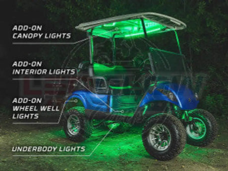 4pc Million Color LED 6 Seater Golf Cart Canopy Add-On Lighting Kit Accessories
