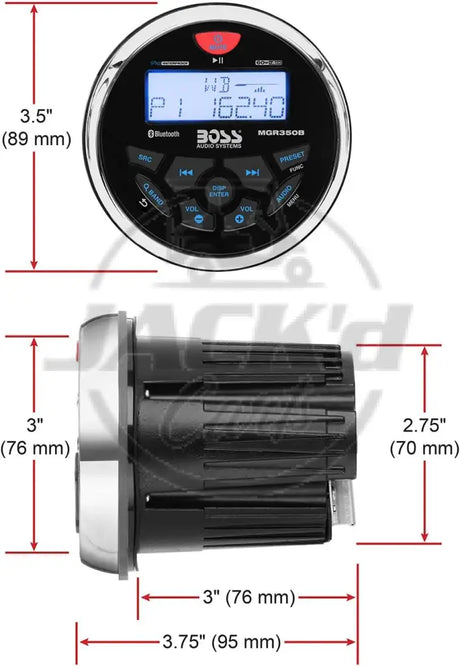 BOSS Audio Systems MGR350B Marine Gauge Bluetooth Receiver Parts Closeout Sale